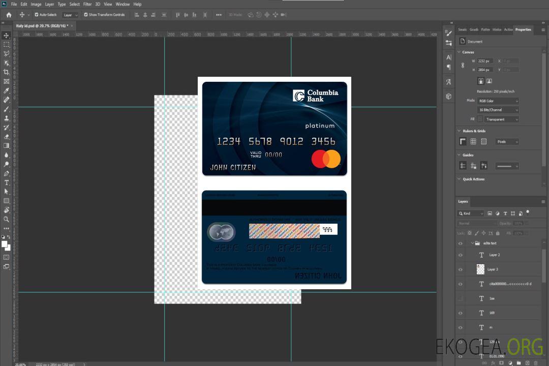 Colombie Columbia Bank Mastercard Platinum template Colombie Columbia Bank Mastercard Platinum template